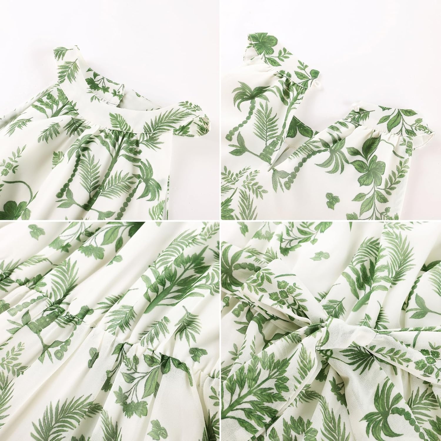 image:imageGRACE KARIN Girls Summer Beach Dress Floral Halter Hawaiian Party VacationGreen