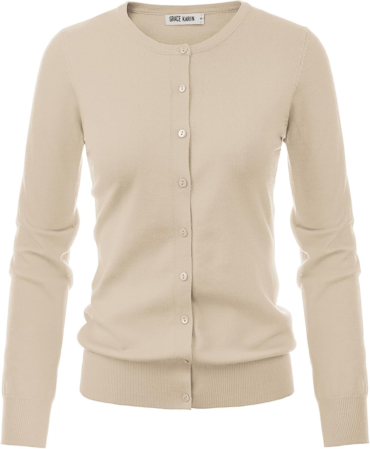 image:imageGRACE KARIN Knit Cardigan Sweaters for Women Lightweight Fall Outfits 2026Beige