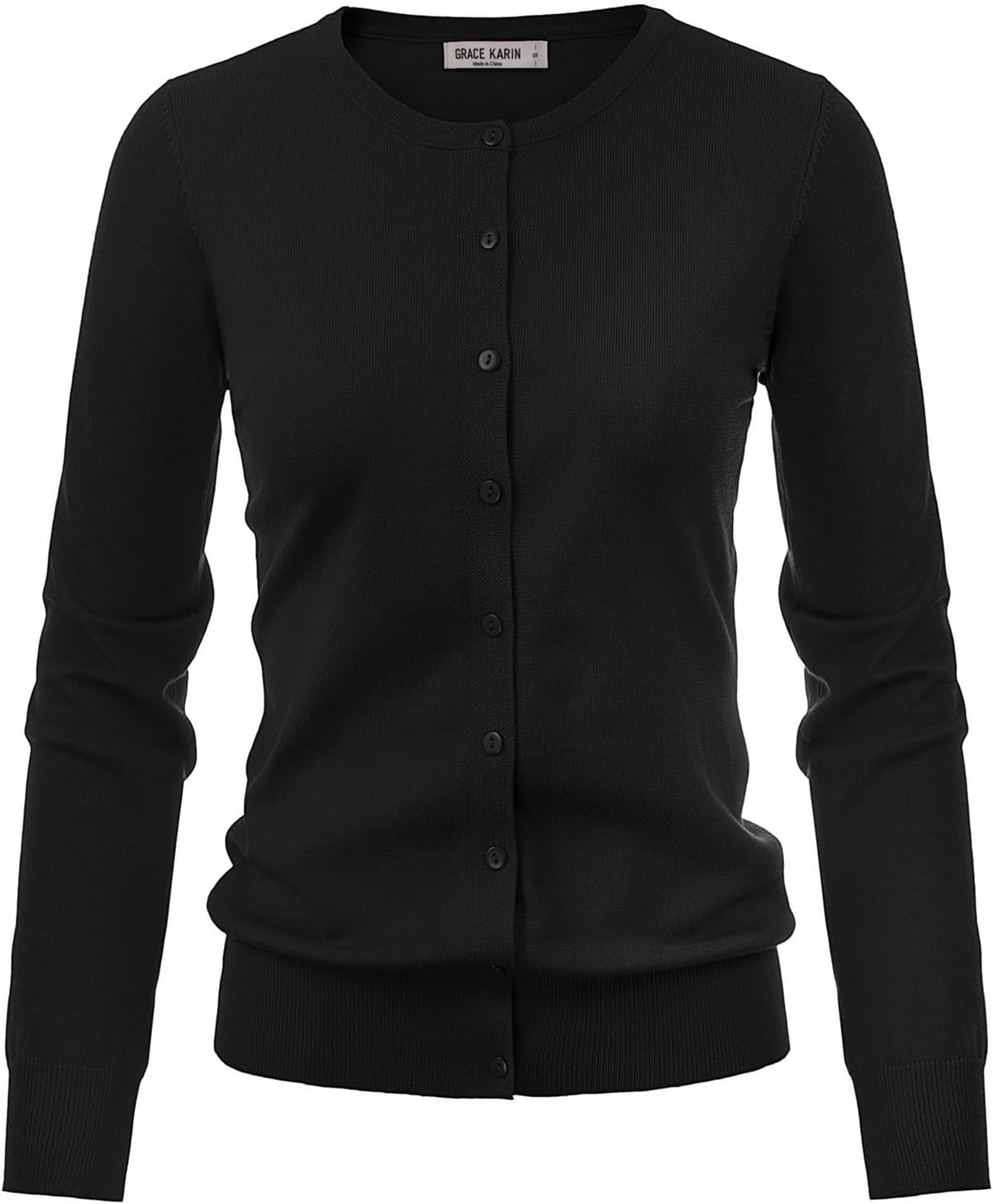 image:imageGRACE KARIN Knit Cardigan Sweaters for Women Lightweight Fall Outfits 2026Black1