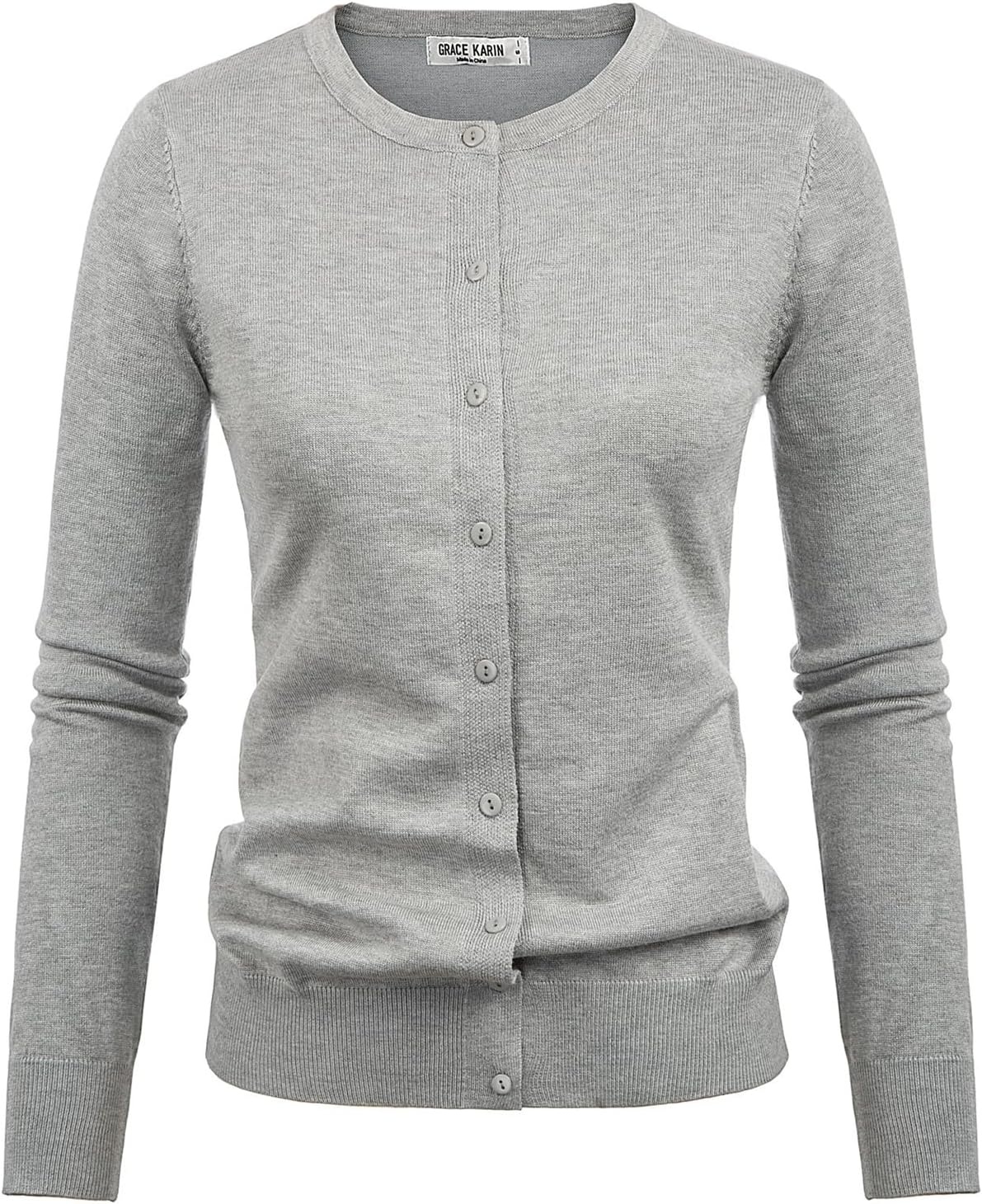 image:imageGRACE KARIN Knit Cardigan Sweaters for Women Lightweight Fall Outfits 2026Gray