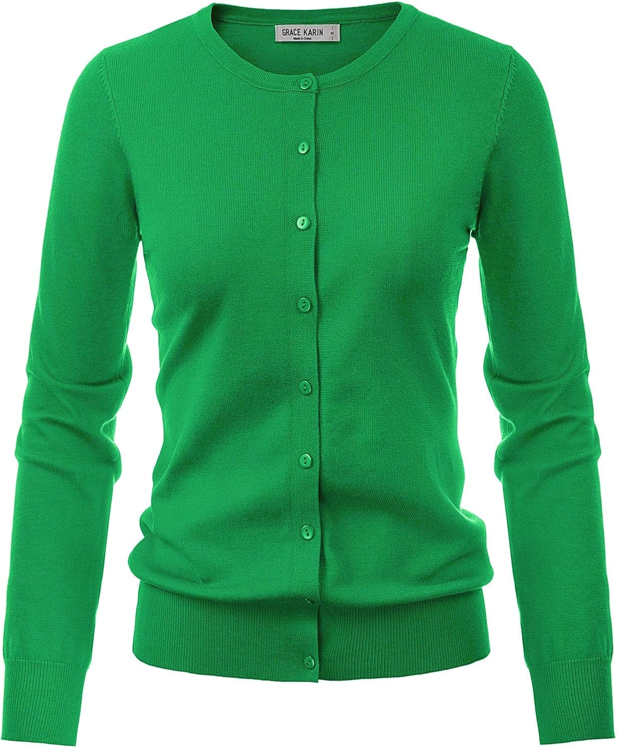 image:imageGRACE KARIN Knit Cardigan Sweaters for Women Lightweight Fall Outfits 2026Green