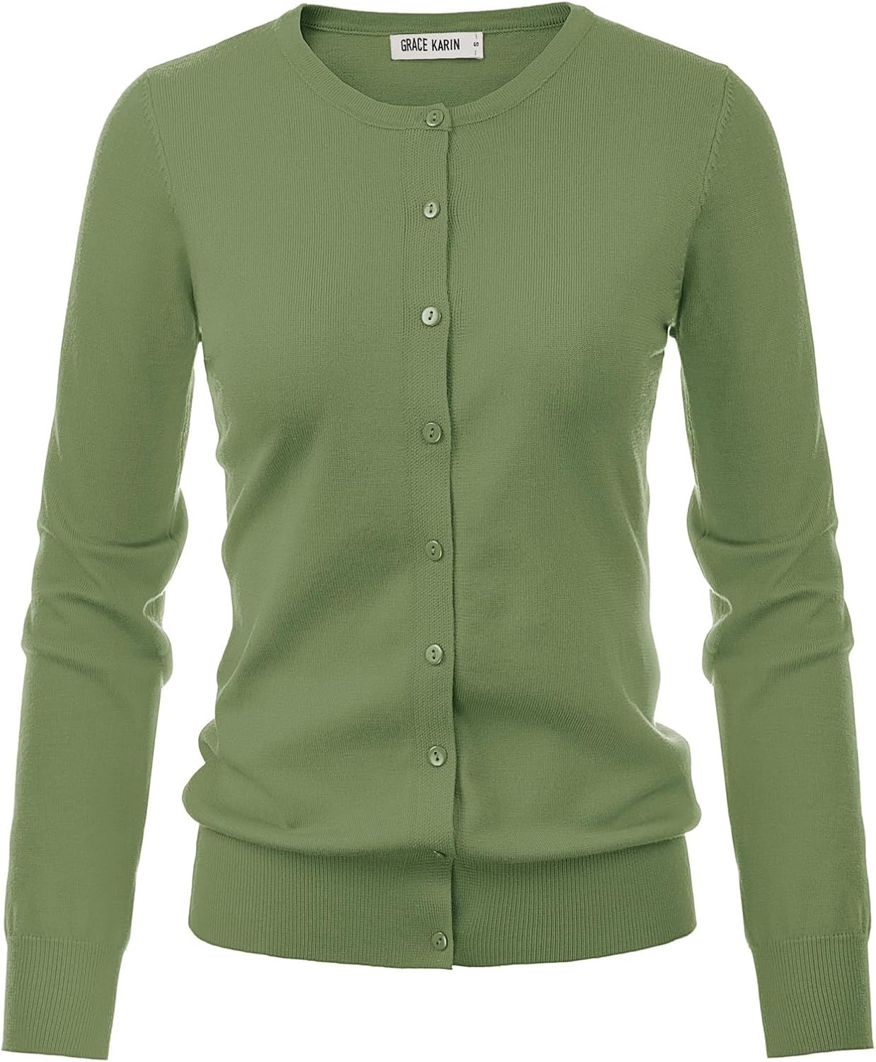 image:imageGRACE KARIN Knit Cardigan Sweaters for Women Lightweight Fall Outfits 2026Moss Green