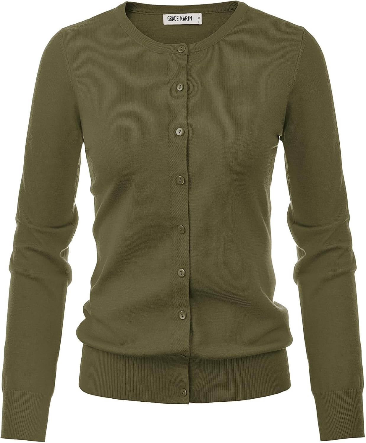 image:imageGRACE KARIN Knit Cardigan Sweaters for Women Lightweight Fall Outfits 2026Olive Green