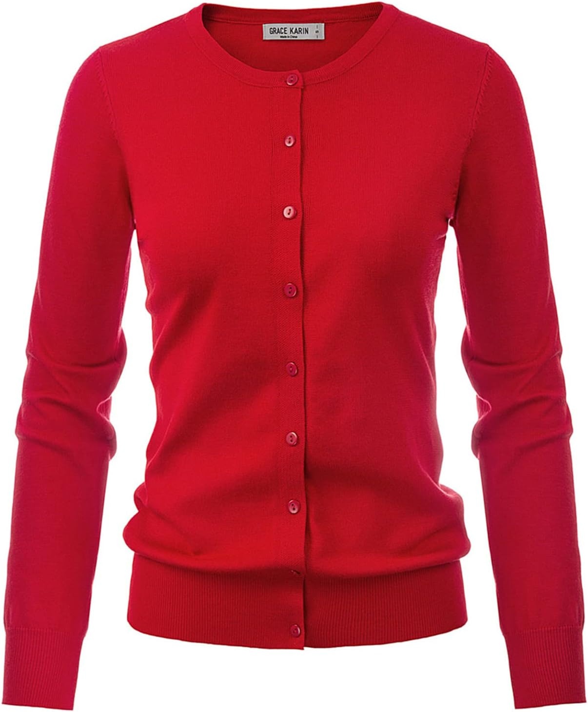 image:imageGRACE KARIN Knit Cardigan Sweaters for Women Lightweight Fall Outfits 2026Red