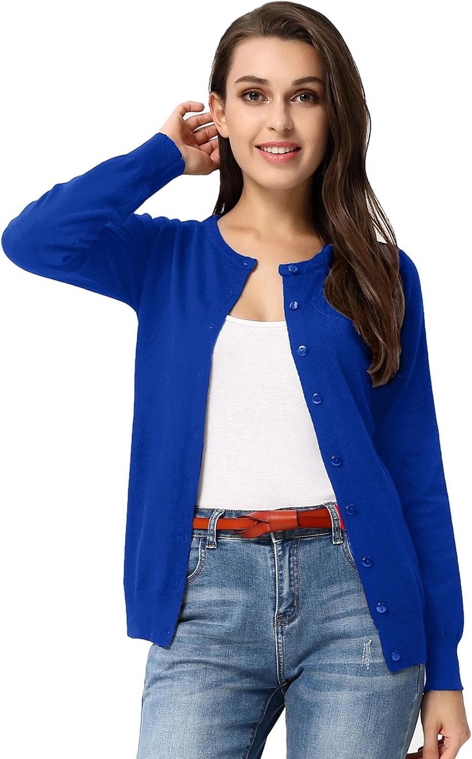 image:imageGRACE KARIN Knit Cardigan Sweaters for Women Lightweight Fall Outfits 2026Royal Blue