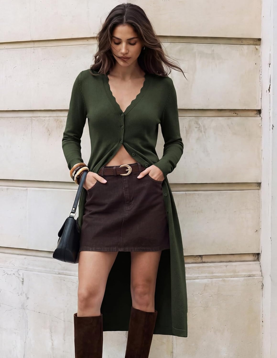 image:imageGRACE KARIN Long Cardigans for Women Knit Duster Fall Fashion Outfits 2026Green