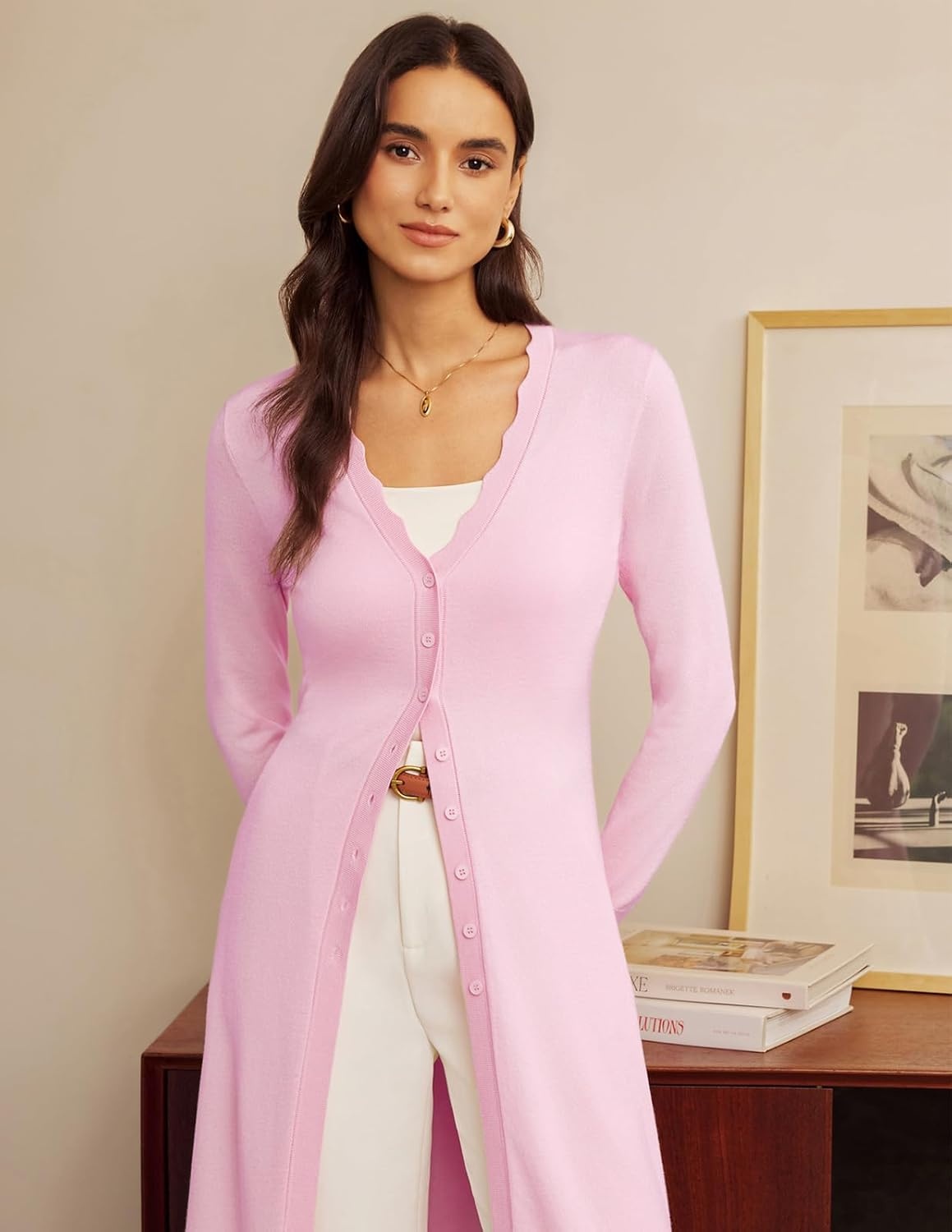 image:imageGRACE KARIN Long Cardigans for Women Knit Duster Fall Fashion Outfits 2026Pink