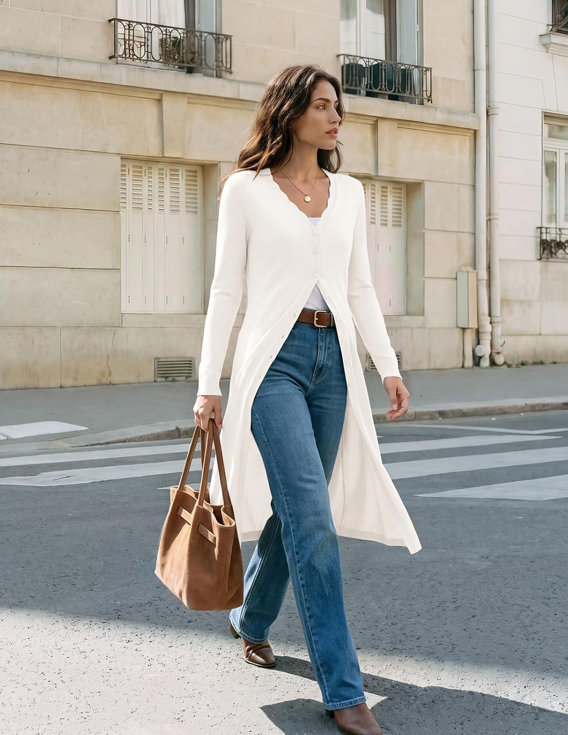 image:imageGRACE KARIN Long Cardigans for Women Knit Duster Fall Fashion Outfits 2026White
