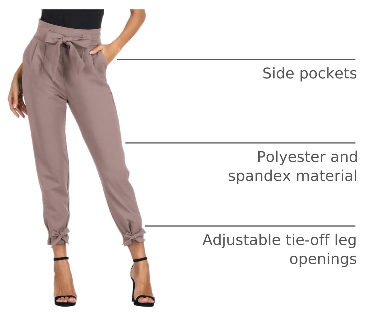 image:imageGRACE KARIN Womens Casual High Waist Pencil Pants Paper Bag Pants for WorkRosepurple