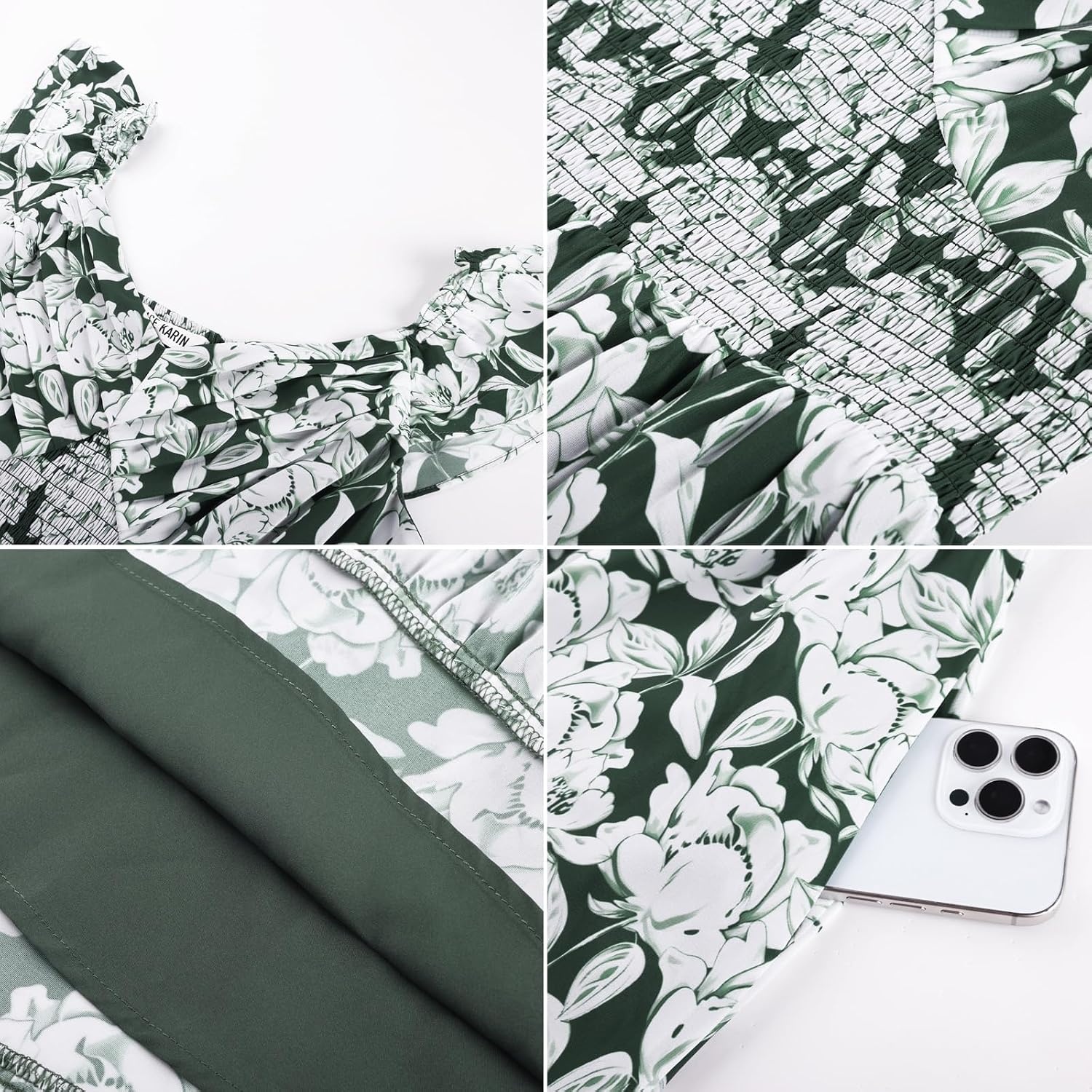 image:imageGRACE KARIN Womens Summer Floral Maxi Wedding Guest DressesDark Green