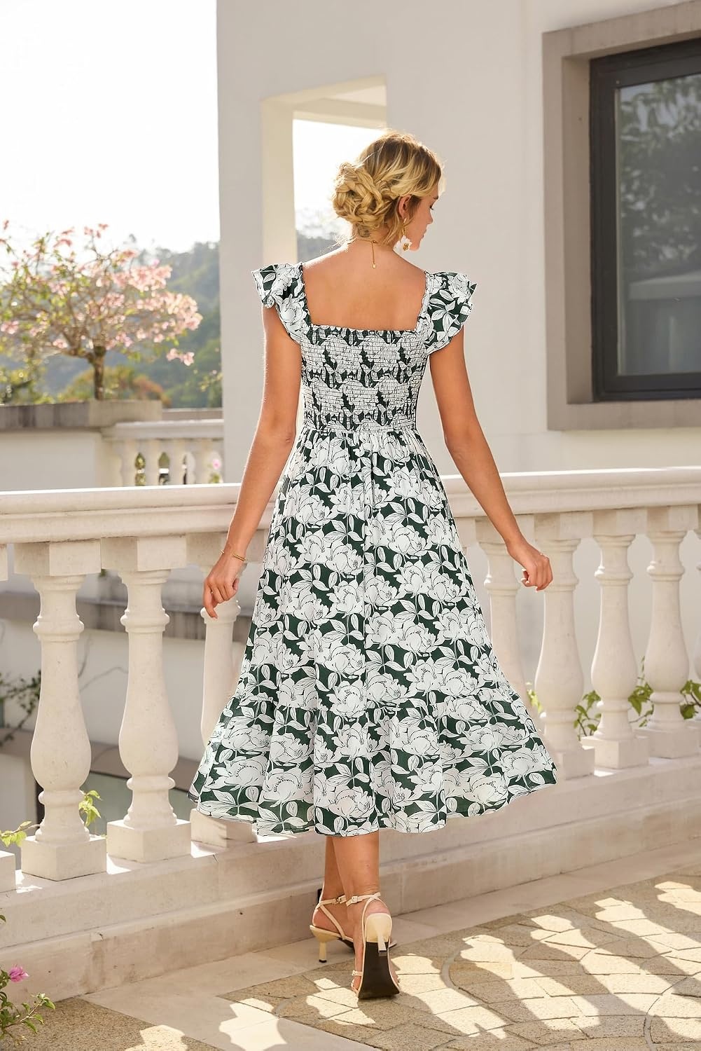 image:imageGRACE KARIN Womens Summer Floral Maxi Wedding Guest DressesDark Green