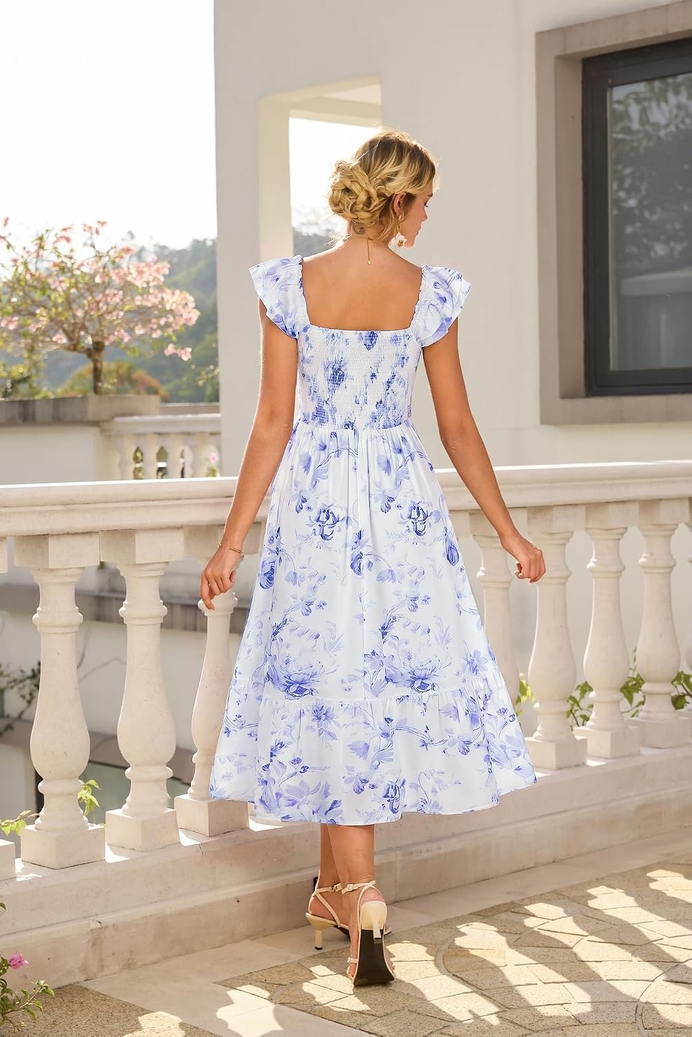 image:imageGRACE KARIN Womens Summer Floral Maxi Wedding Guest DressesLight Blue
