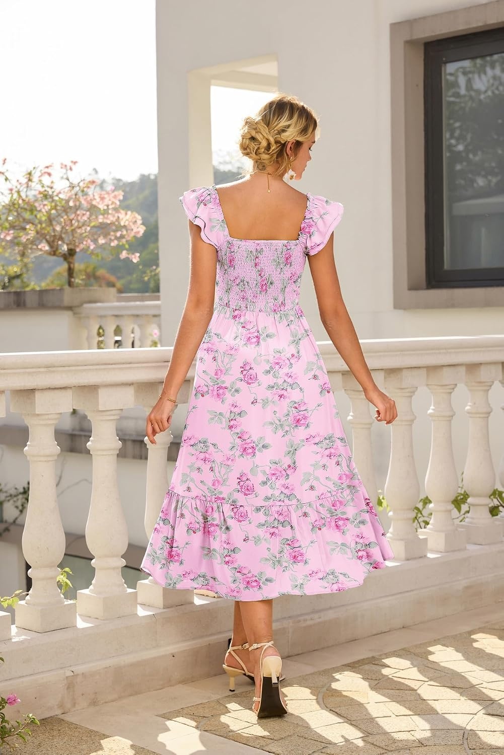 image:imageGRACE KARIN Womens Summer Floral Maxi Wedding Guest DressesLight Pink