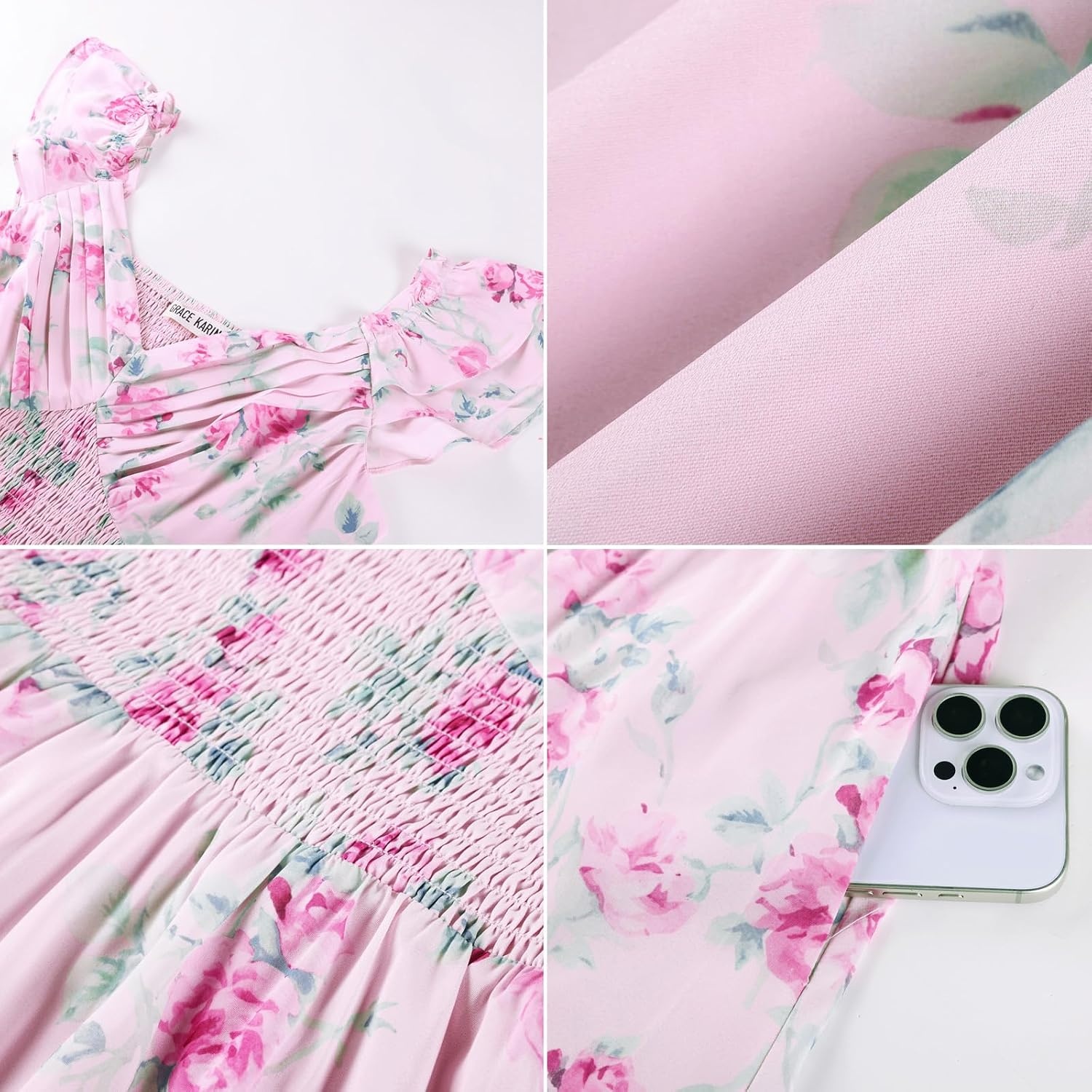 image:imageGRACE KARIN Womens Summer Floral Maxi Wedding Guest DressesLight Pink