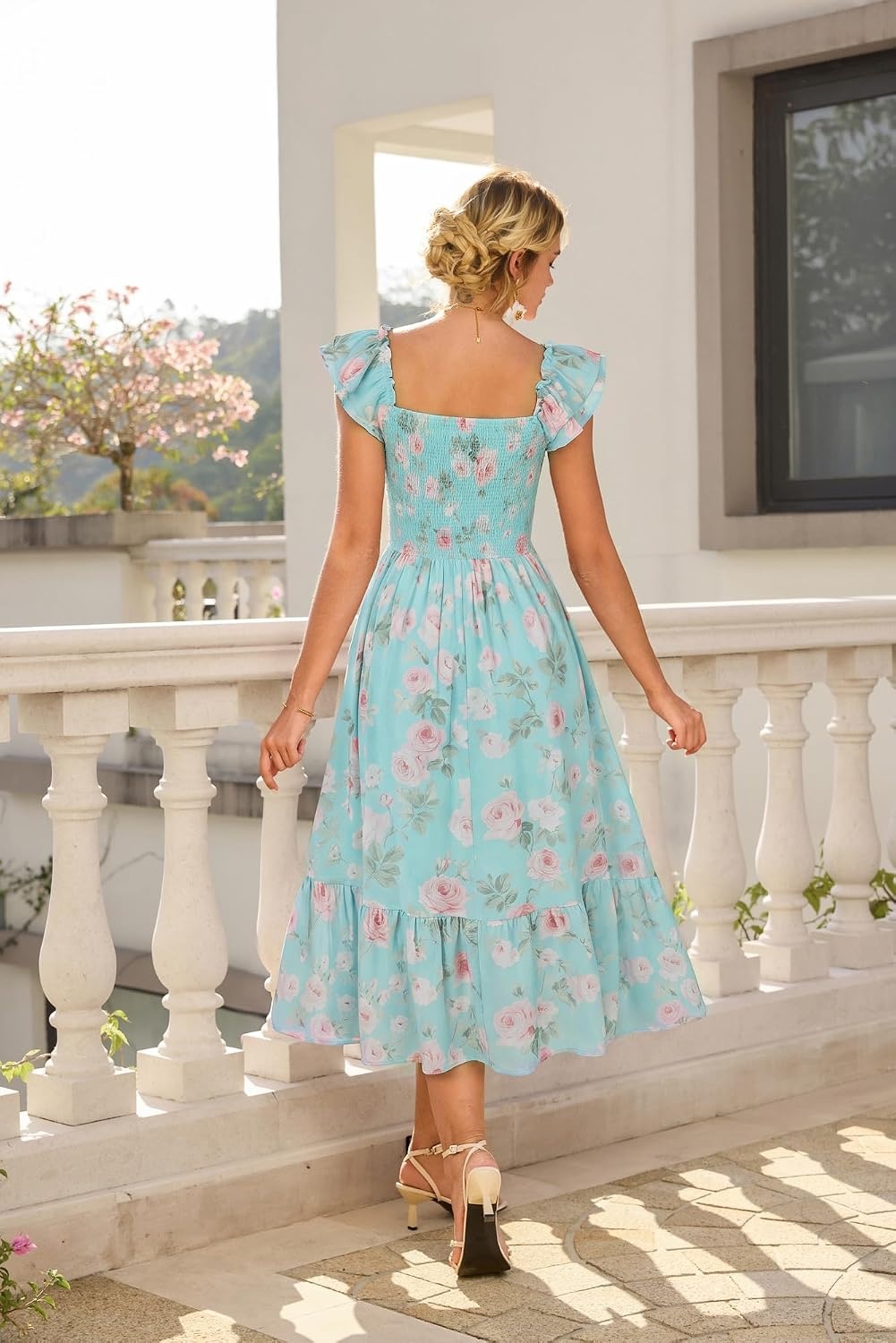 image:imageGRACE KARIN Womens Summer Floral Maxi Wedding Guest DressesMint Green
