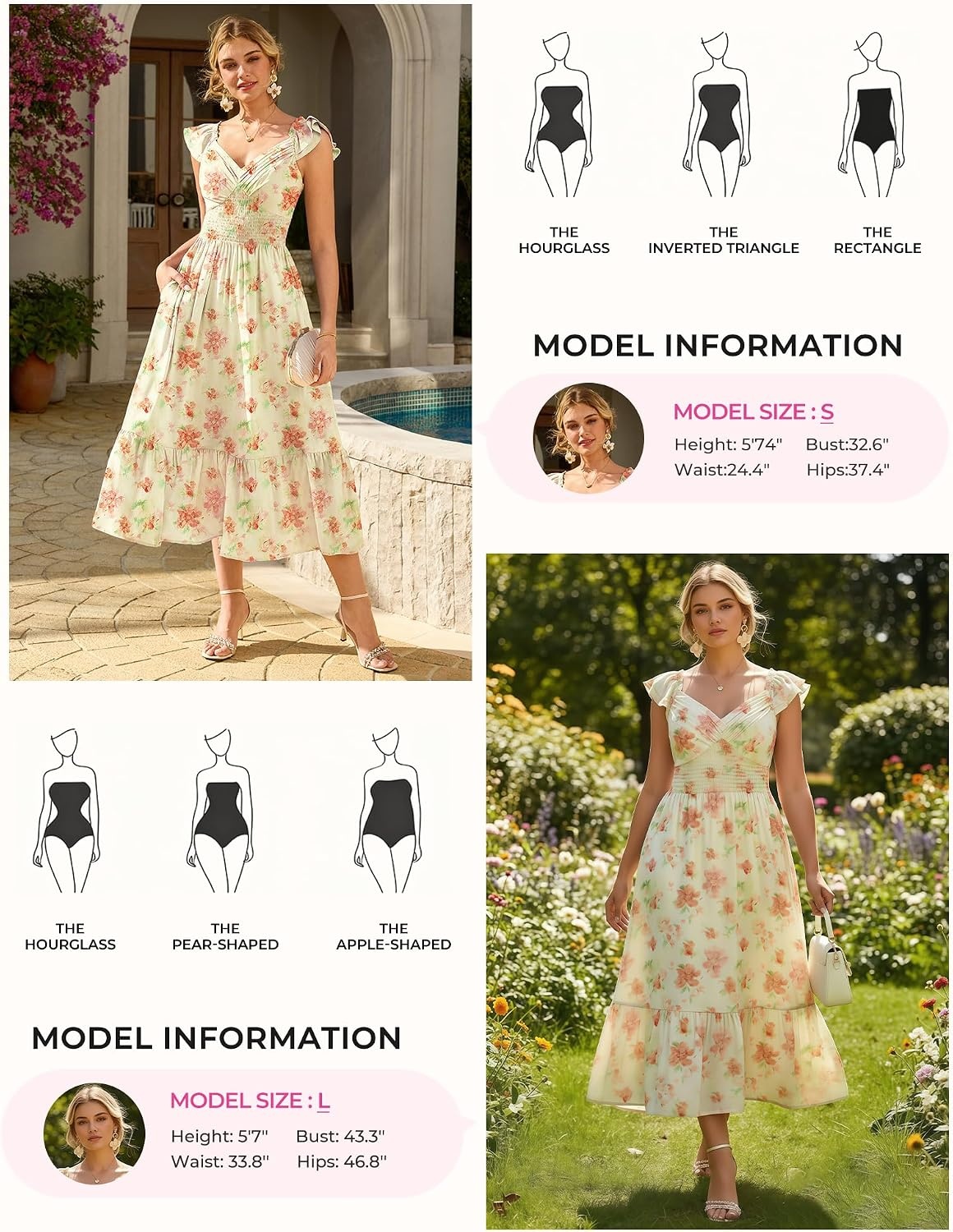 image:imageGRACE KARIN Womens Summer Floral Maxi Wedding Guest DressesYellow Floral