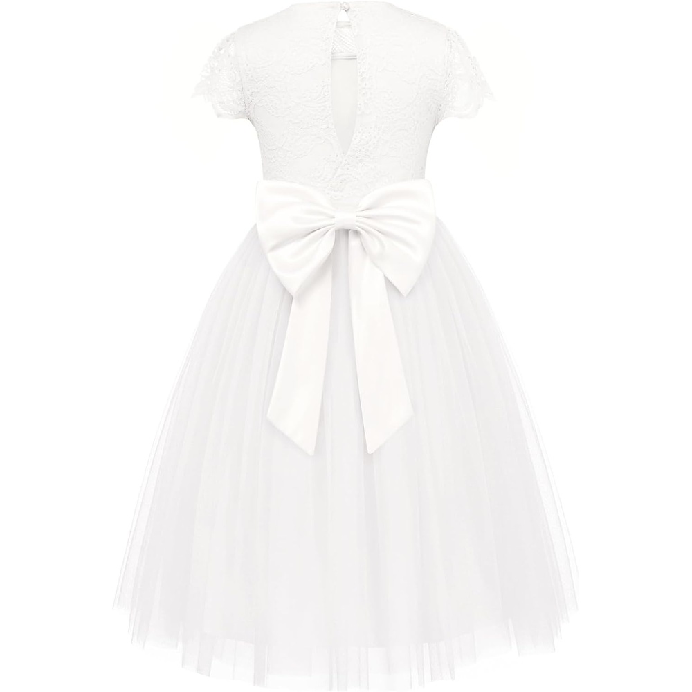 image:imageGRACE KARIN Flower Girl Dress Kids Lace Tulle Princess Gown 512 YearWhite