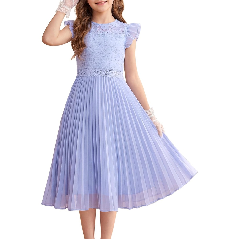 image:imageGRACE KARIN Flower Girl Dress Lace Bridesmaid Wedding Guest Formal DressesLight Blue