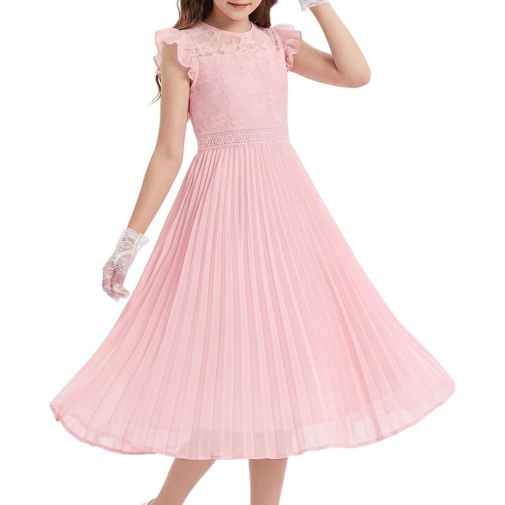 image:imageGRACE KARIN Flower Girl Dress Lace Bridesmaid Wedding Guest Formal DressesLight Pink