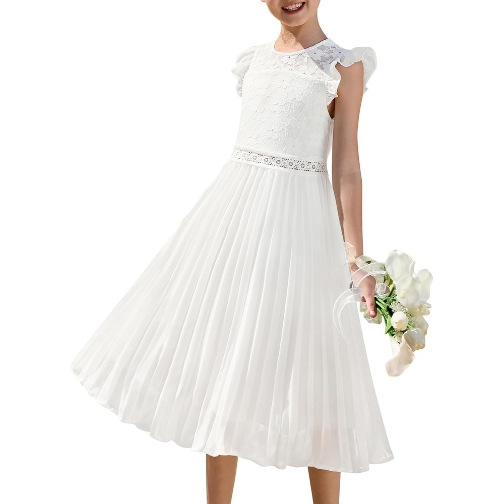 image:imageGRACE KARIN Flower Girl Dress Lace Bridesmaid Wedding Guest Formal DressesWhite