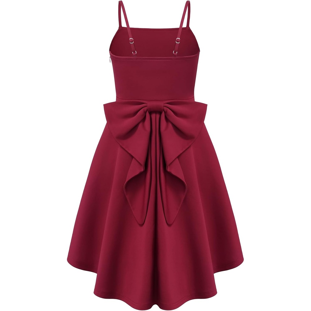 image:imageGRACE KARIN Girls Dress Formal Party High Low Bow Back Teen Tween 714YBurgundy