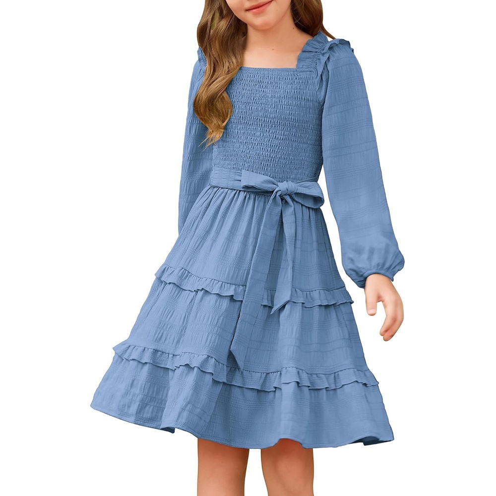 image:imageGRACE KARIN Girls Fall Long Sleeves Casual Christmas Party Festive DressesBlue