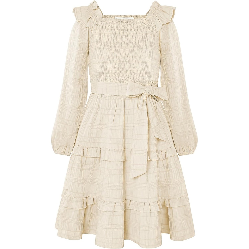 image:imageGRACE KARIN Girls Fall Long Sleeves Casual Christmas Party Festive DressesIvory White