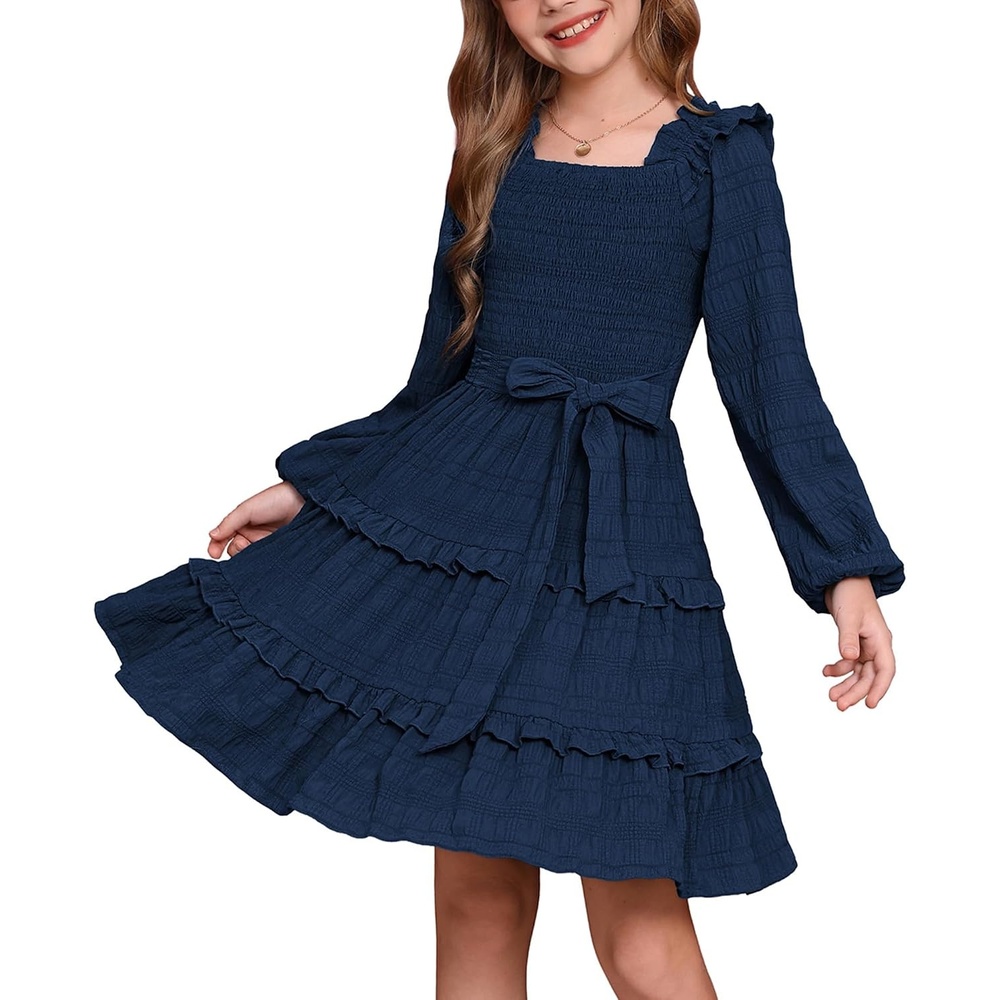 image:imageGRACE KARIN Girls Fall Long Sleeves Casual Christmas Party Festive DressesNavy Blue