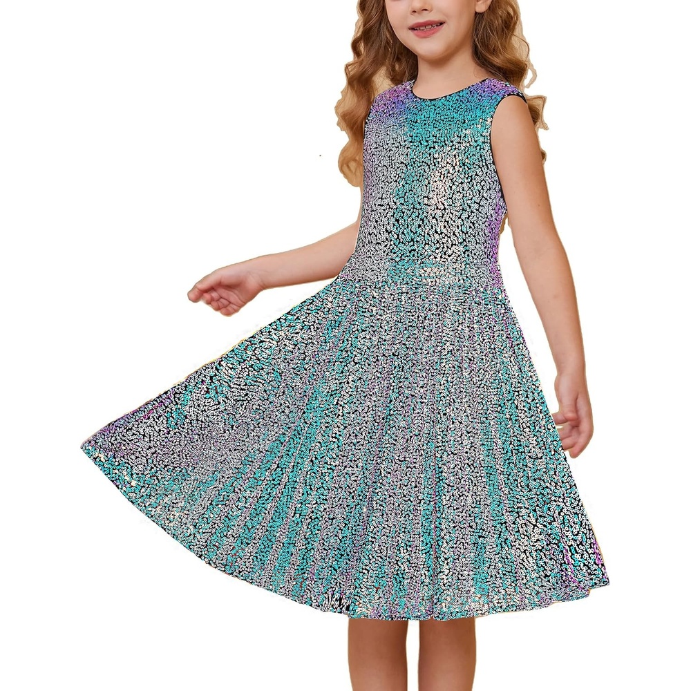 image:imageGRACE KARIN Girls Fancy Sparkly Sequin Formal Party Dance Dress 614Colorfulblue