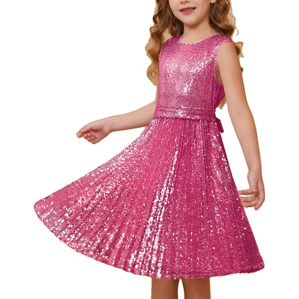 image:imageGRACE KARIN Girls Fancy Sparkly Sequin Formal Party Dance Dress 614Hot Pink