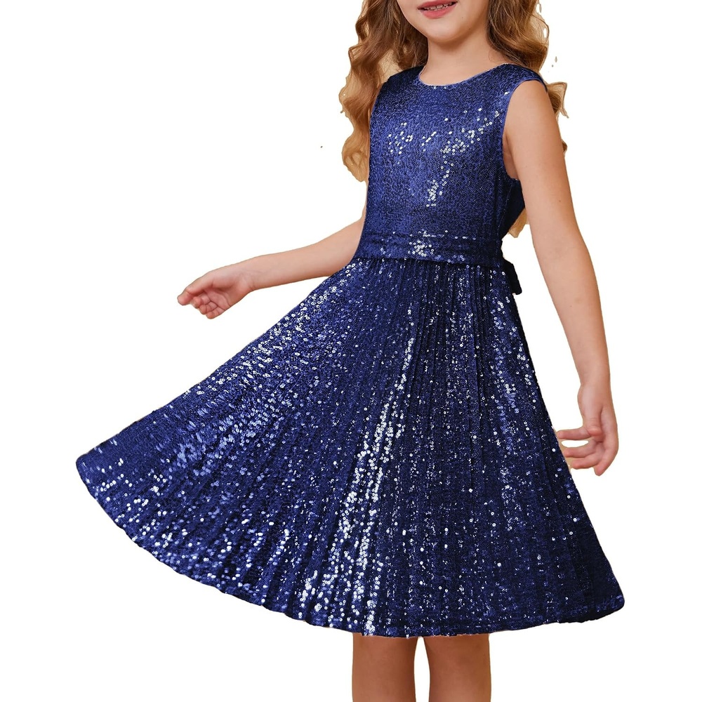 image:imageGRACE KARIN Girls Fancy Sparkly Sequin Formal Party Dance Dress 614Navy Blue