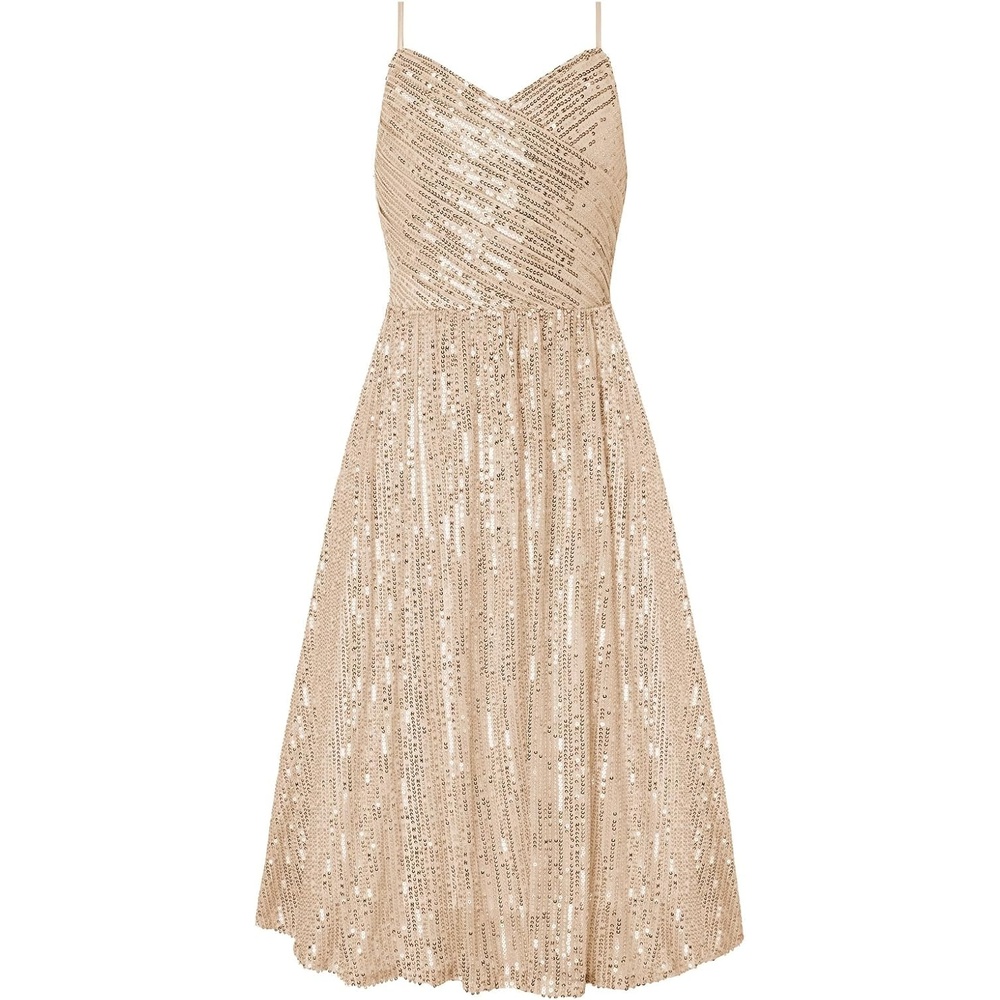 image:imageGRACE KARIN Girls Formal Party Sequin Dress Wedding Pageant Gown DressesGold