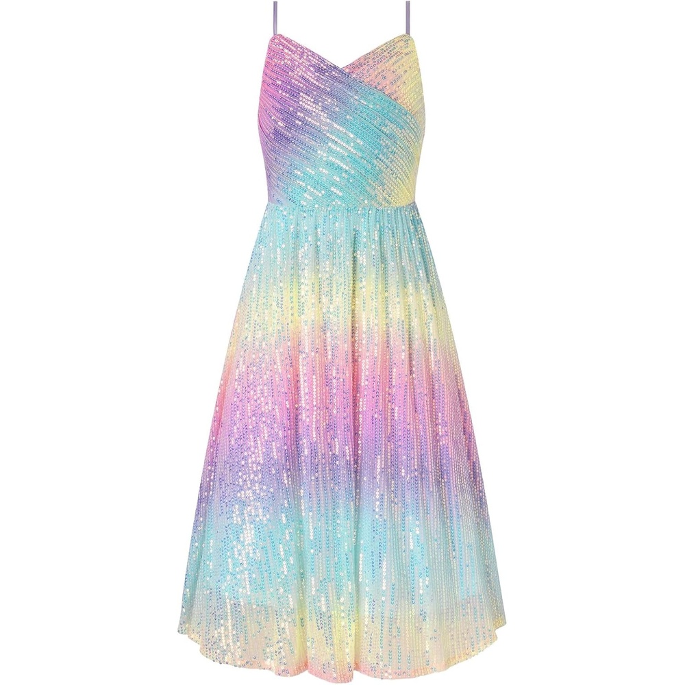 image:imageGRACE KARIN Girls Formal Party Sequin Dress Wedding Pageant Gown DressesRainbow