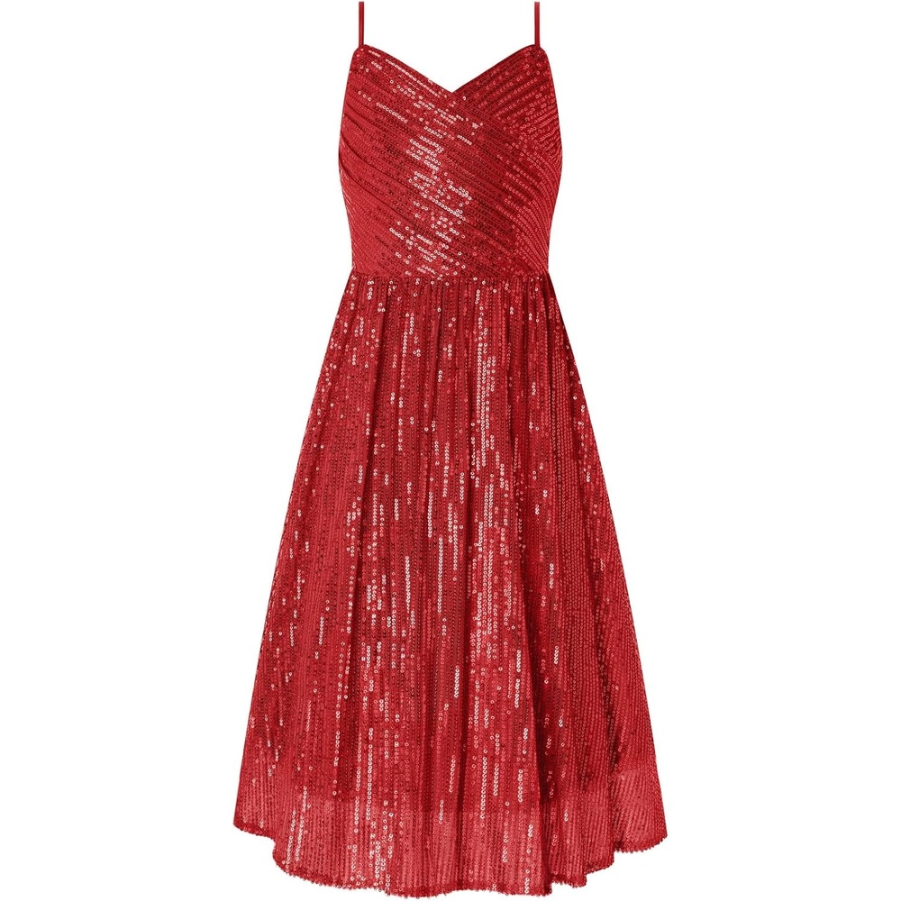 image:imageGRACE KARIN Girls Formal Party Sequin Dress Wedding Pageant Gown DressesRed