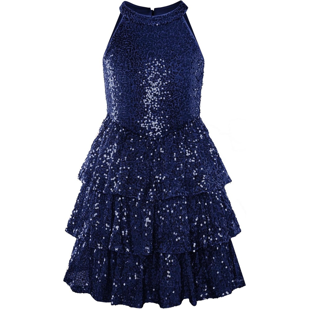 image:imageGRACE KARIN Girls Halter Neck Sparkly Sequin Party Formal Fancy Dress 614Royal Blue