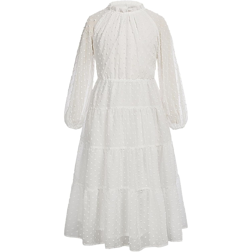 image:imageGRACE KARIN Girls Long Sleeve Dress Fall Aline Flowy Maxi Dresses 514YWhite