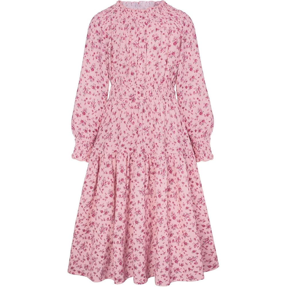 image:imageGRACE KARIN Girls Long Sleeve Fall Floral Dresses with Pocket 614 YearsPink