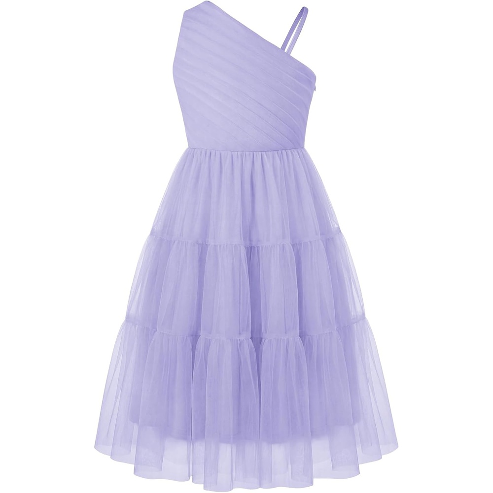 image:imageGRACE KARIN Girls Maxi Flower Christmas Formal Party Tulle Prom Dress 714Light Purple
