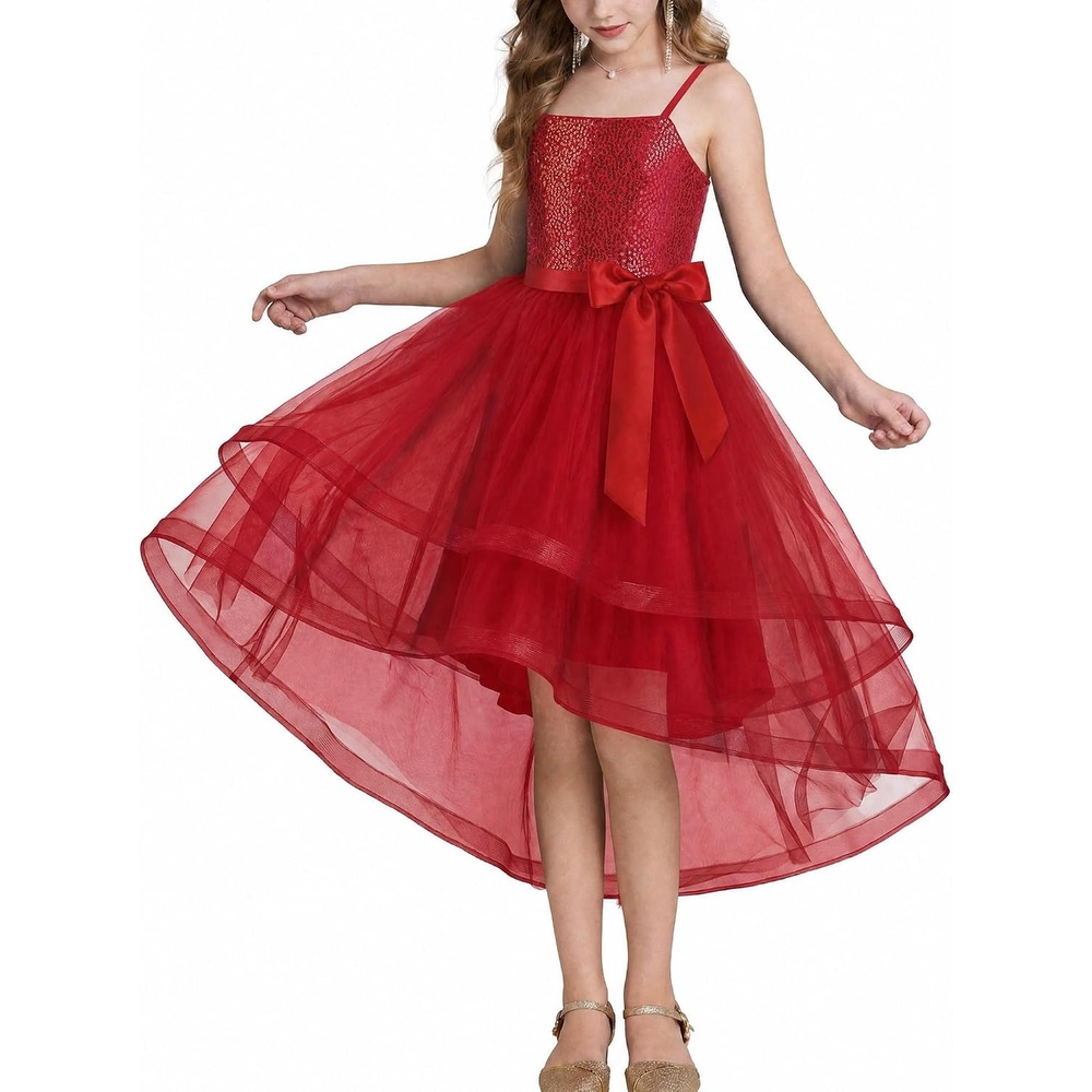 image:imageGRACE KARIN Girls Party Formal Christmas Dance Birthday Sequin Dresses 716Red