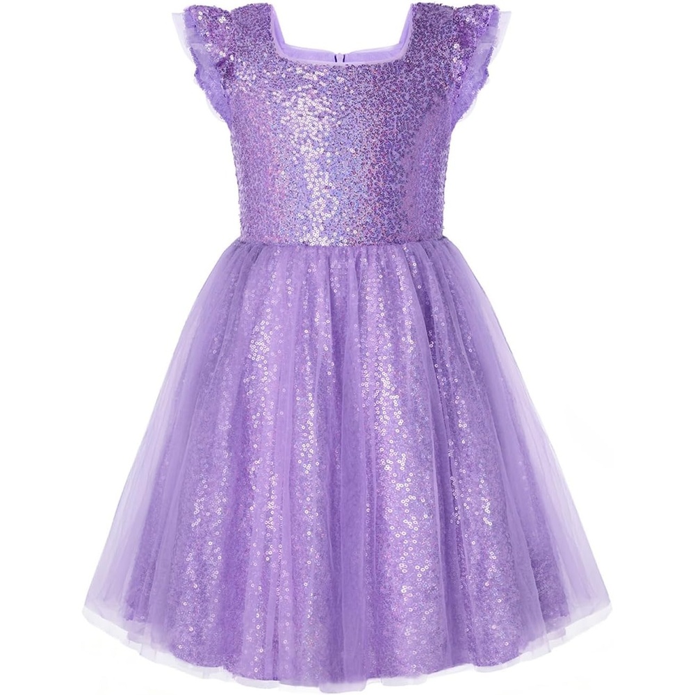 image:imageGRACE KARIN Girls Party Sequin Dress Size 612Y Kids Birthday Dance Formal Sparkly Dresses Wedding Flower Girl DressPurple