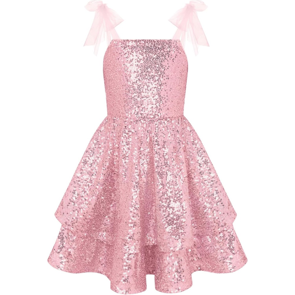 image:imageGRACE KARIN Girls Sparkly Sequin Formal Party Dress Fancy Dance 614YLight Pink