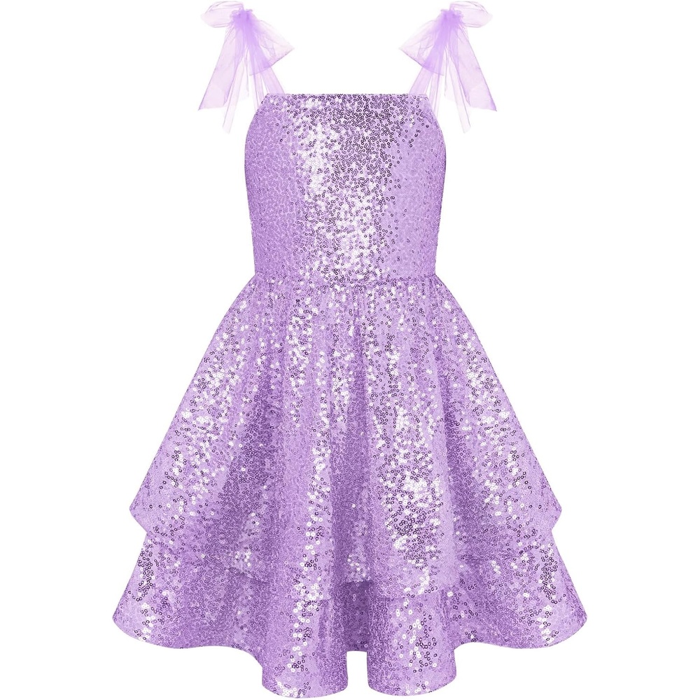 image:imageGRACE KARIN Girls Sparkly Sequin Formal Party Dress Fancy Dance 614YLight Purple