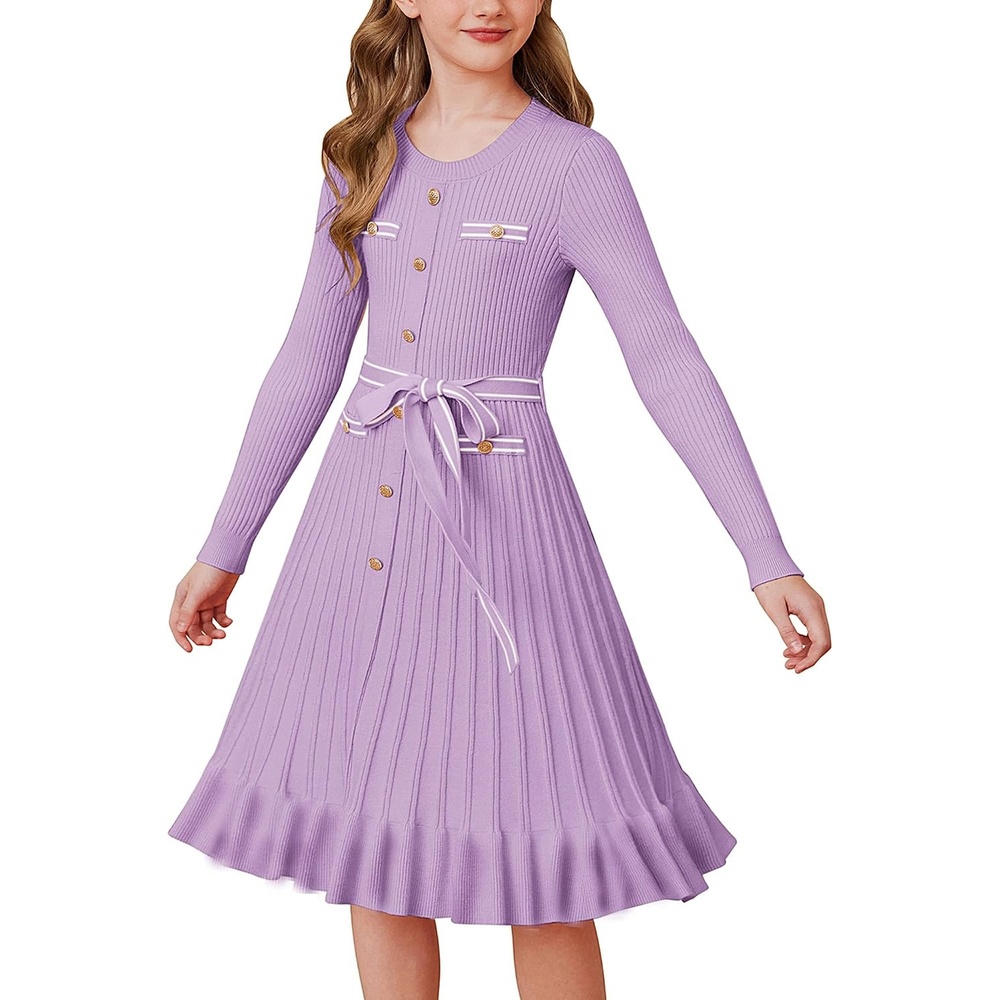image:imageGRACE KARIN Girls Sweater Fall Winter Uniform Christmas Teen Dress 616Purple