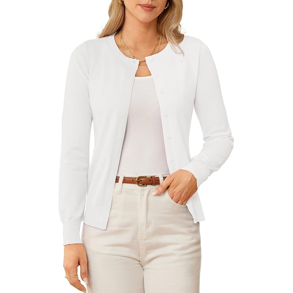 image:imageGRACE KARIN Knit Cardigan Sweaters for Women Lightweight Fall Outfits 2026Ivory White