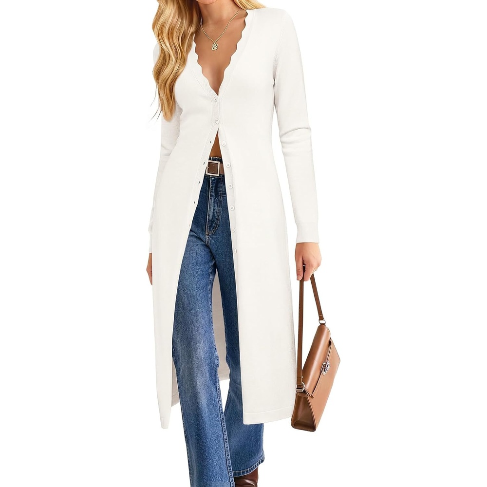image:imageGRACE KARIN Long Cardigans for Women Knit Duster Fall Fashion Outfits 2026White