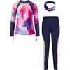 Colorful Leopard Gradient Pink Yellow Blue Leaves
