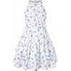 Blue Orange Floral Print
