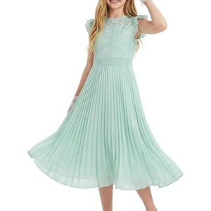 GRACE KARIN Flower Girl Dress Lace Bridesmaid Wedding Guest Formal Dresses(Light Green)
