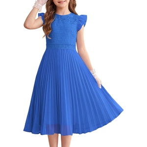 GRACE KARIN Flower Girl Dress Lace Bridesmaid Wedding Guest Formal Dresses(Royal Blue)