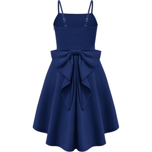 GRACE KARIN Girls Dress Formal Party High Low Bow Back Teen Tween 7-14Y(Navy)